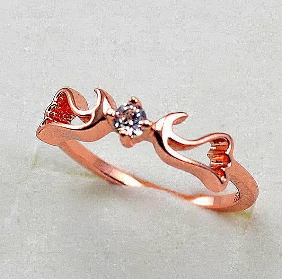  ũ 4-10ȣ õ Ʈ ȭǥ    ƼŸ   CZ  ȥ /Guardian Angel Hearts And Arrows Rose Gold Plated Titanium Ring Inlaid CZ Jewelry Wedding